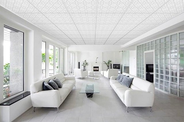 Mẫu trần thạch cao đẹp làm trần nổi cho nhà ống tinh tế