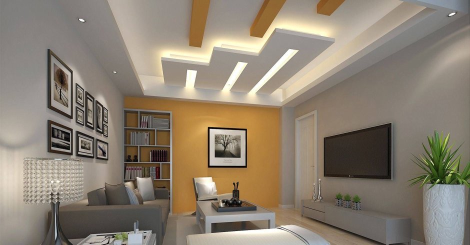 Mẫu trần thạch cao phòng khách cách âm