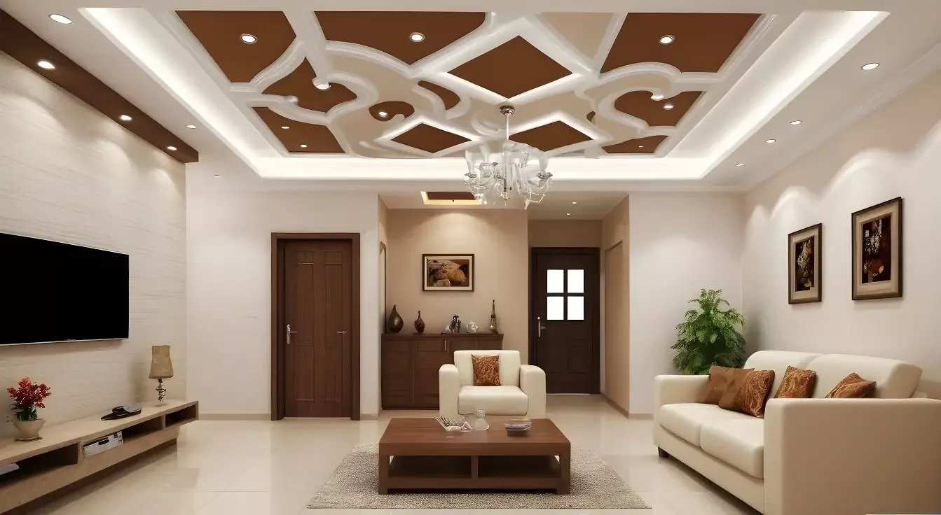 Mẫu trần thạch cao phòng khách chống ẩm