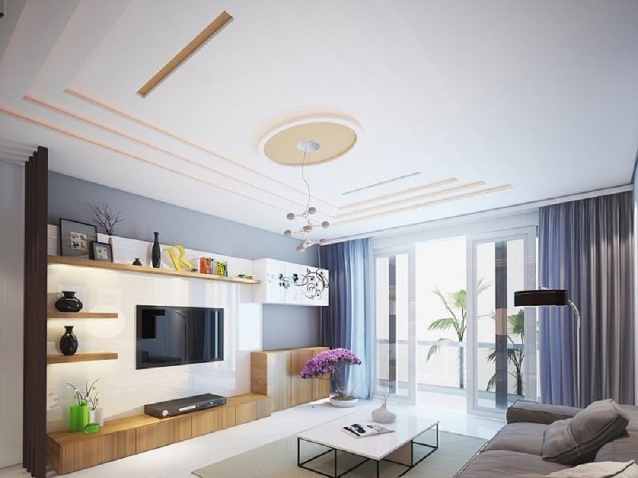 Mẫu trần thạch cao phòng khách đẹp hiện đại