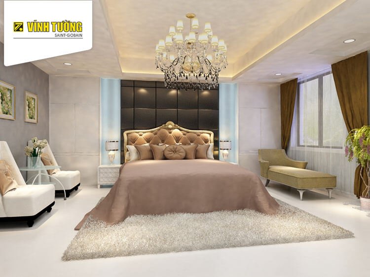 Mẫu trần thạch cao phòng ngủ đơn giản, đẹp 2021 | Vĩnh Tường