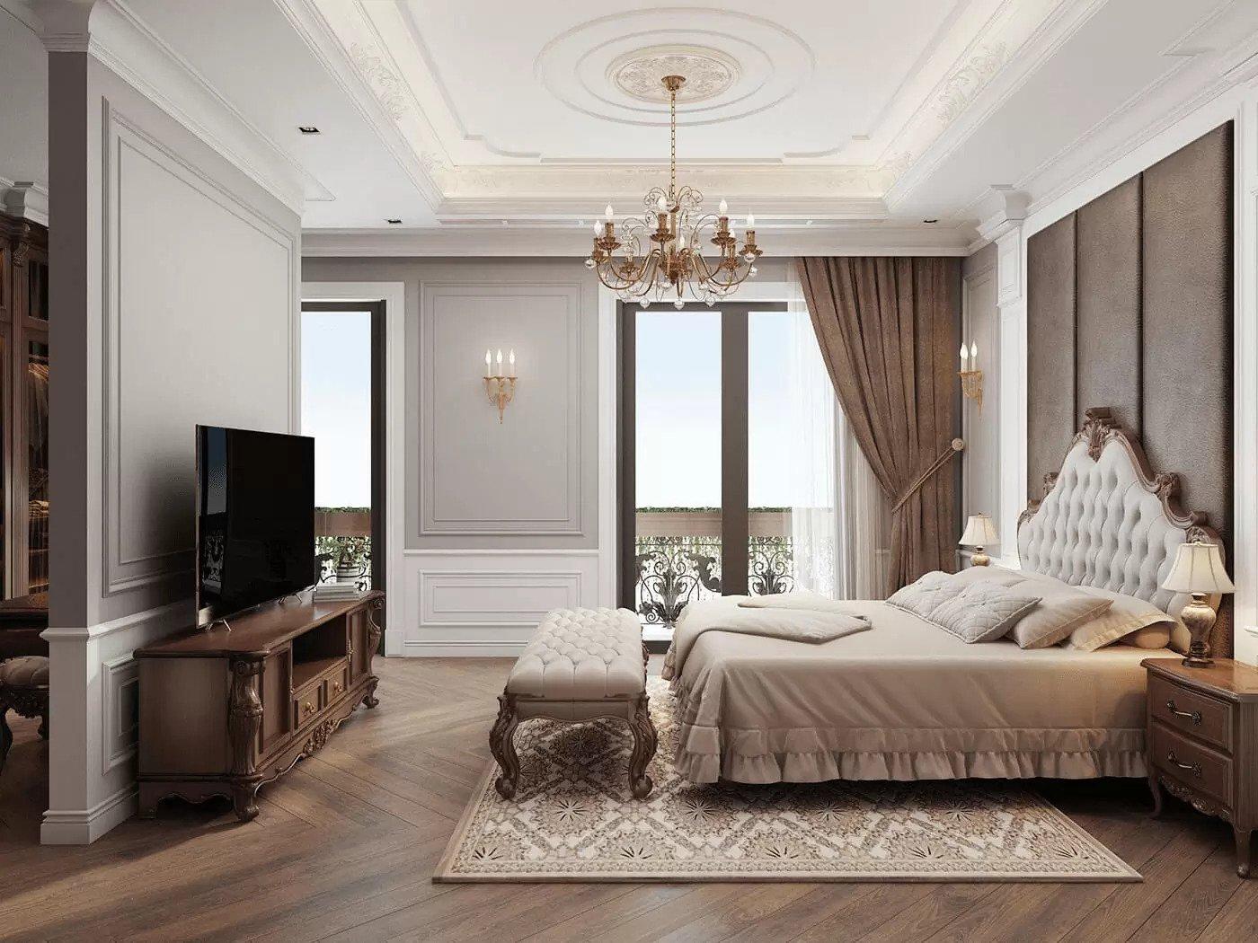 Minimalist and refined ceiling design, ideal for creating a comfortable and relaxing bedroom space