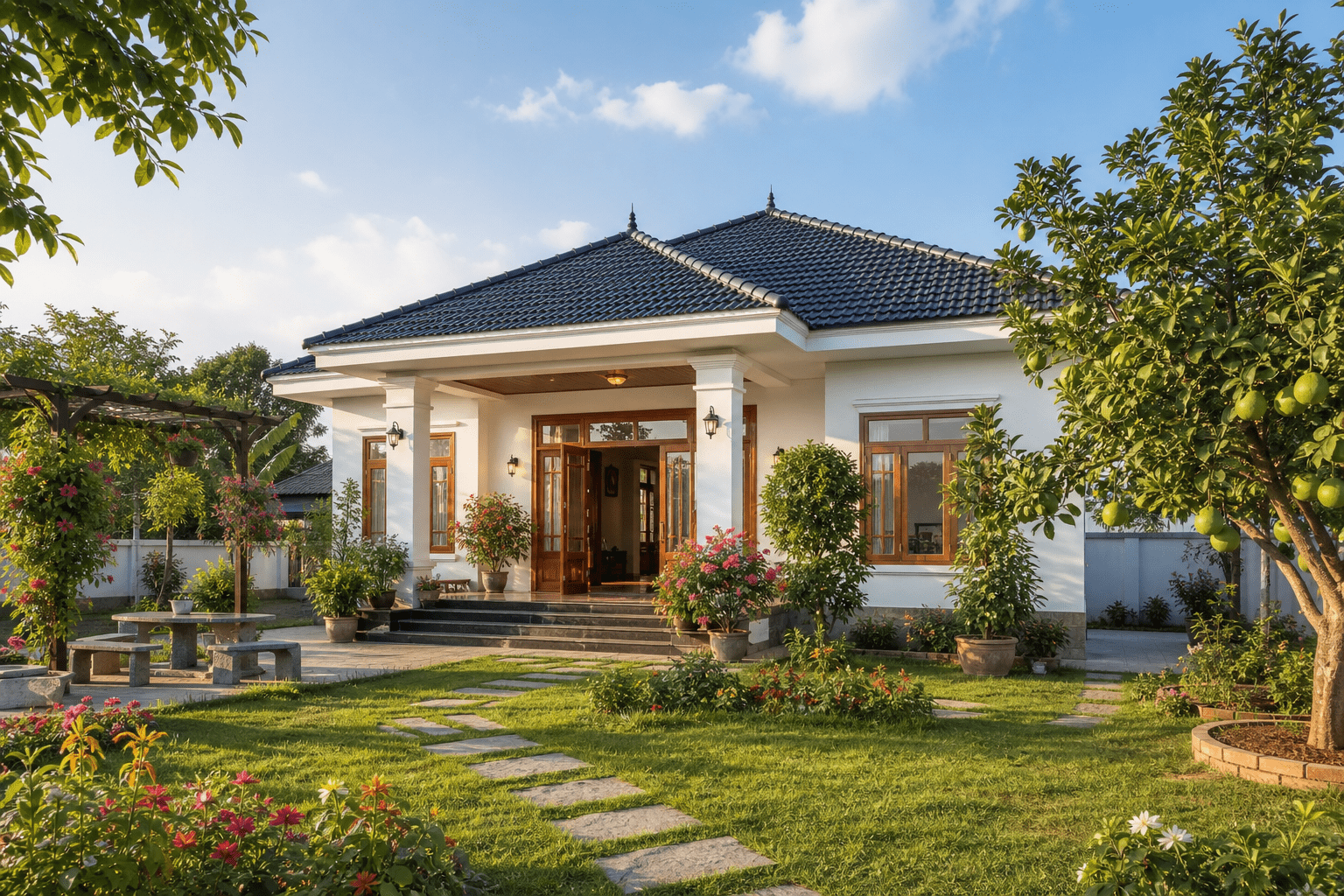 Mỗi mẫu nhà cấp 4 100m² sẽ có mức đầu tư khác nhau tùy kiểu mái, phương án thiết kế, vật liệu và yêu cầu hoàn thiện