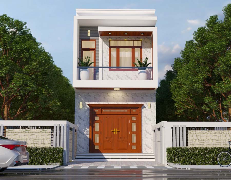 nhà 1 trệt 1 lầu 400 triệu mái bằng 