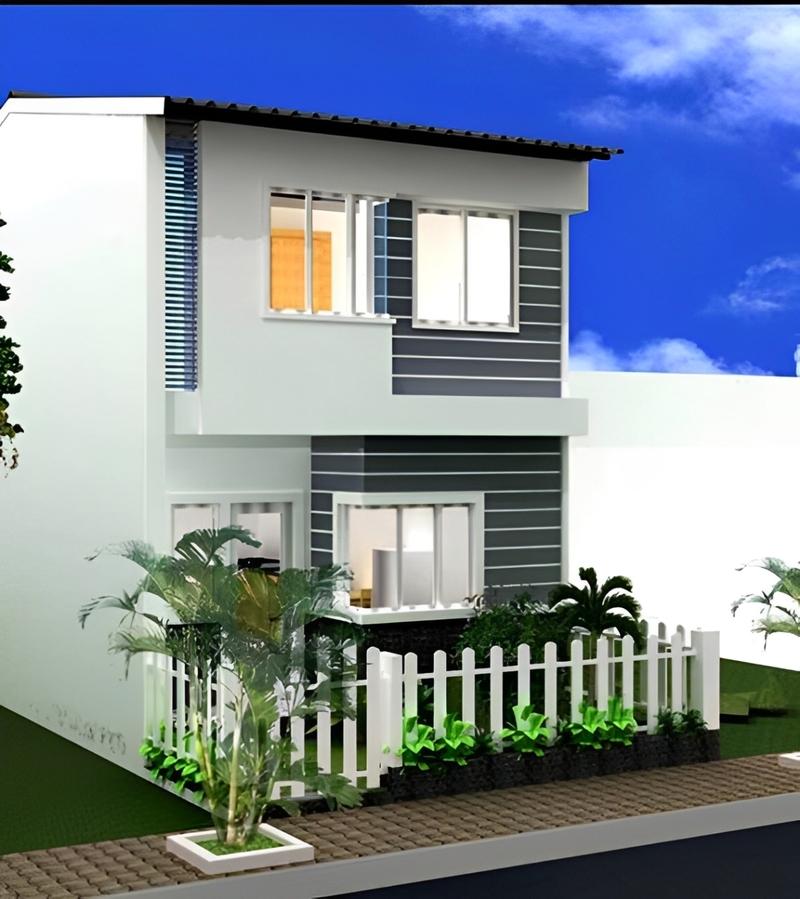 mẫu nhà 1 trệt 1 lầu mái tôn 