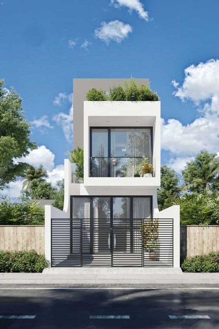 nhà 1 trệt 1 lầu phong cách hiện đại 