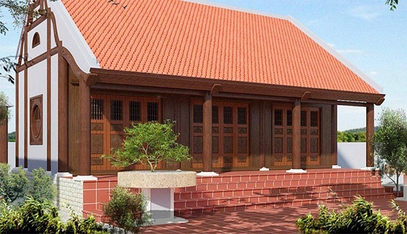 nhà ba gian nông thôn đơn giản 