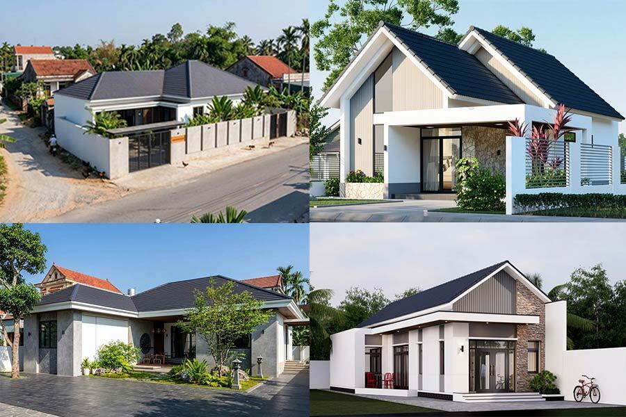mẫu nhà cấp 4 chữ L 100m2