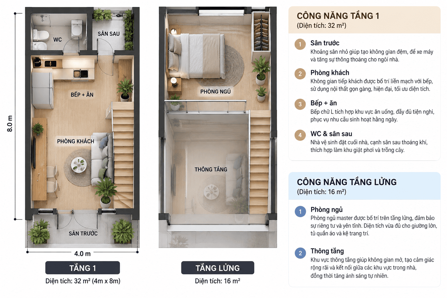 bản vẽ mẫu nhà cấp 4 gác lửng 1 phòng ngủ