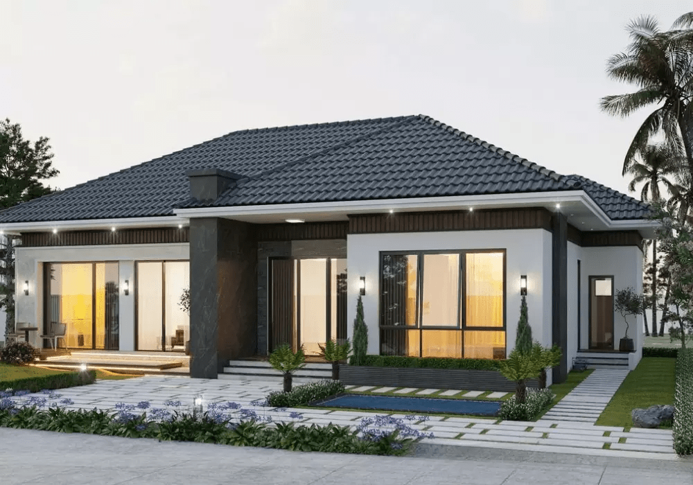 Nhà cấp 4 mái Nhật 3 phòng ngủ 150m2 có sân vườn