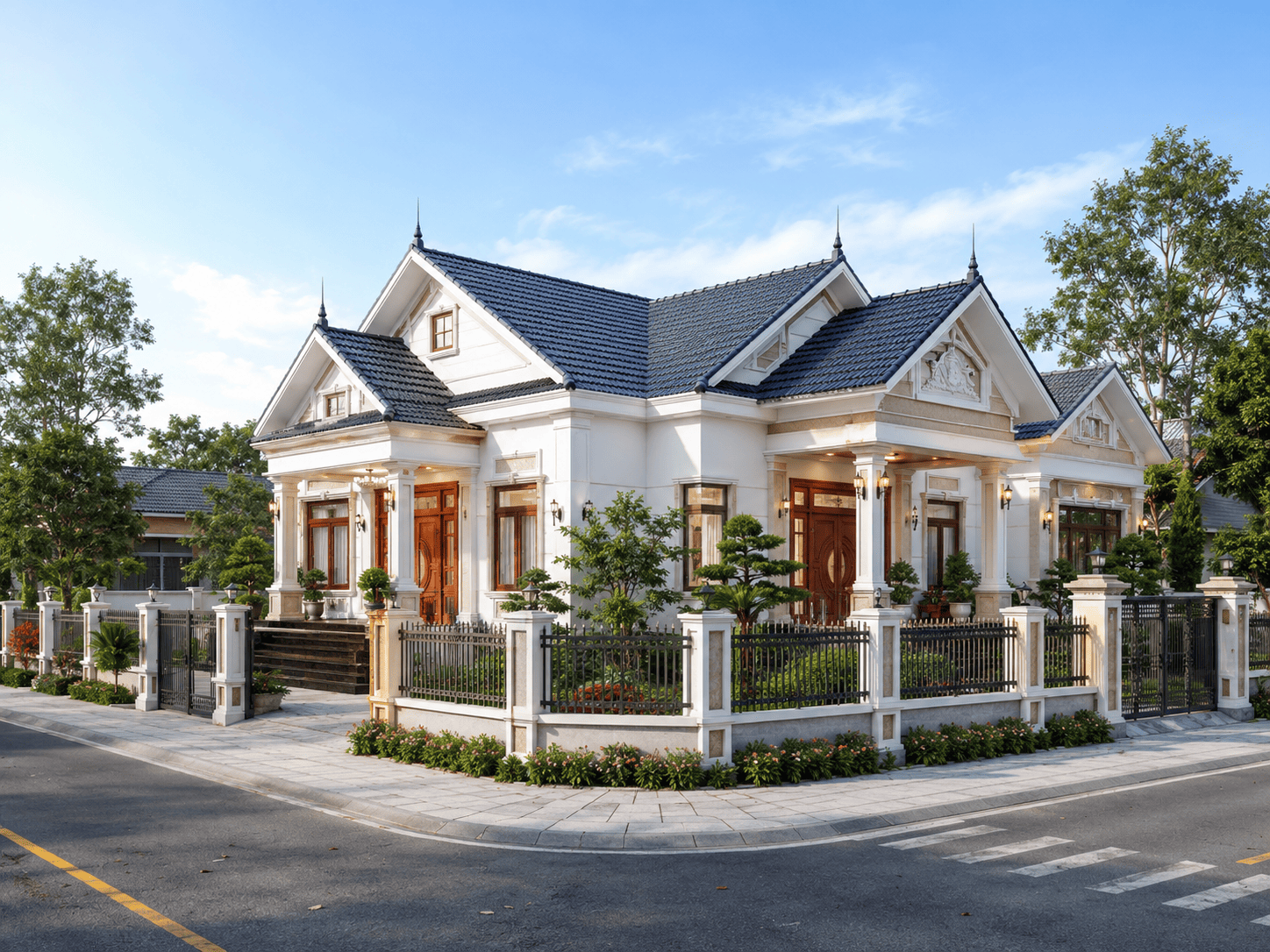 nhà cấp 4 mái thái 2 mặt tiền