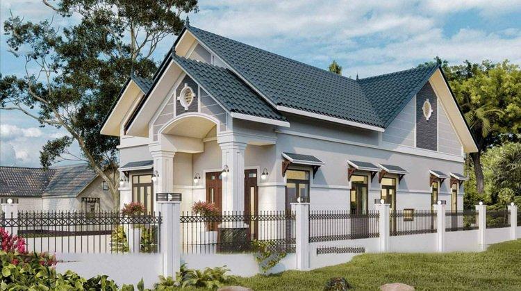 Nhà cấp 4 mái Thái 3 phòng ngủ thiết kế dạng nhà ống để mở rộng không gian