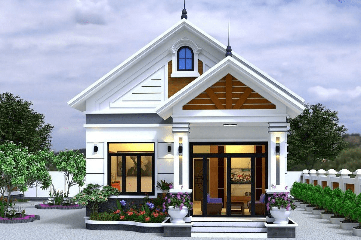 Nhà cấp 4 mái Thái 40m2 trồng hoa