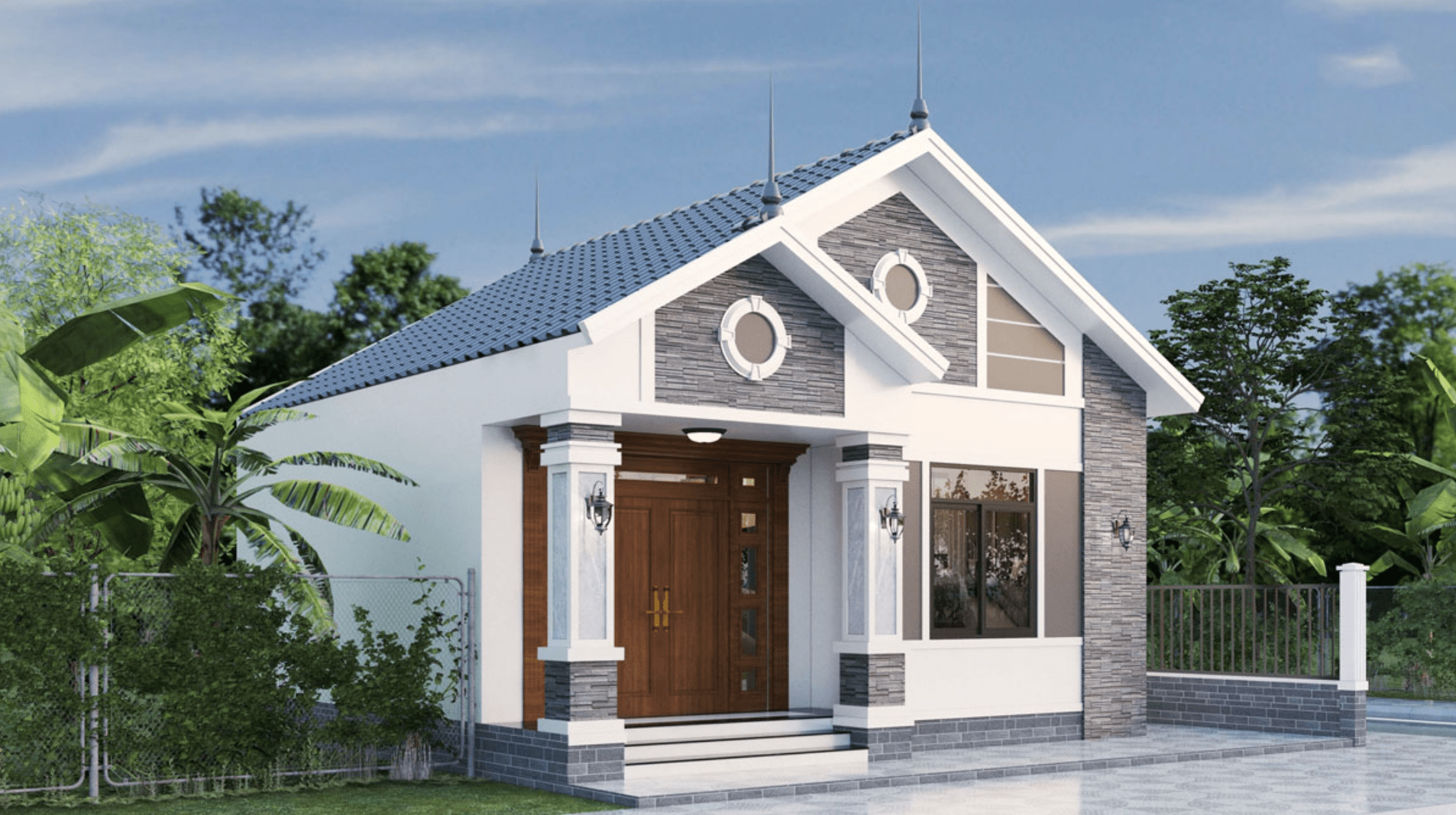 Nhà cấp 4 mái Thái 60m2 cho vùng nông thôn