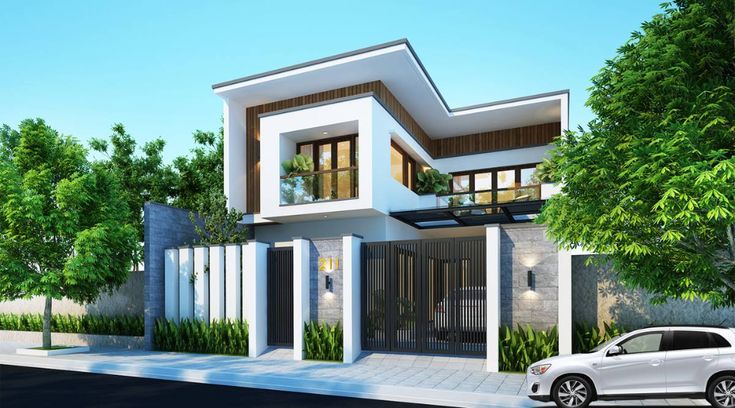 Mẫu nhà chữ L mái bằng tiết kiệm chi phí
