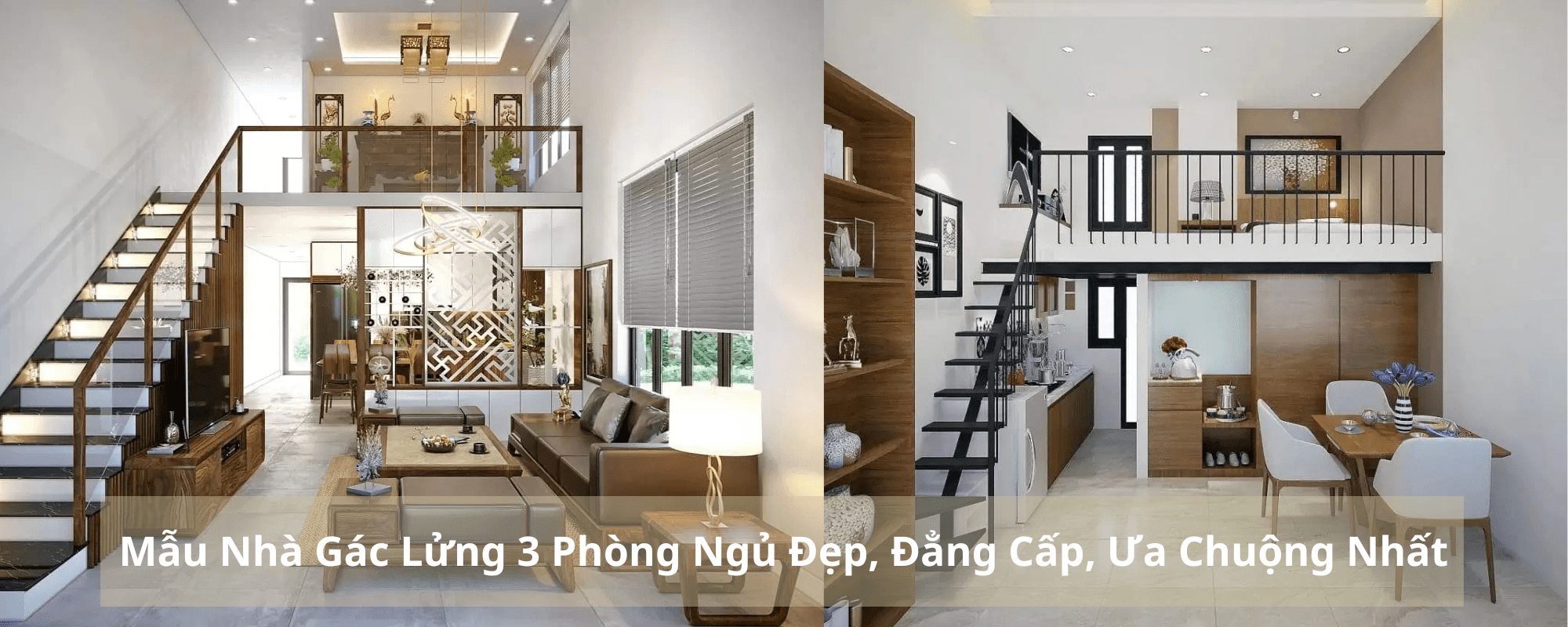 Mẫu nhà gác lửng 3 phòng ngủ 500 triệu đẹp, hiện đại, ấn tượng