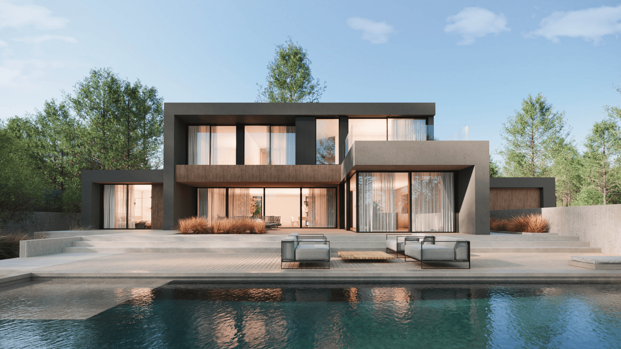 Nhà khung thép 2 tầng 100m2