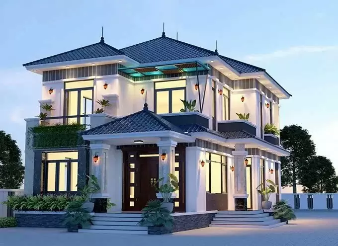 Nhà kiểu Nhật 2 tầng gần gũi thiên nhiên