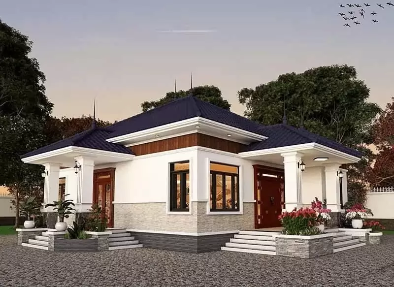 Nhà kiểu Nhật 1 tầng đơn sắc