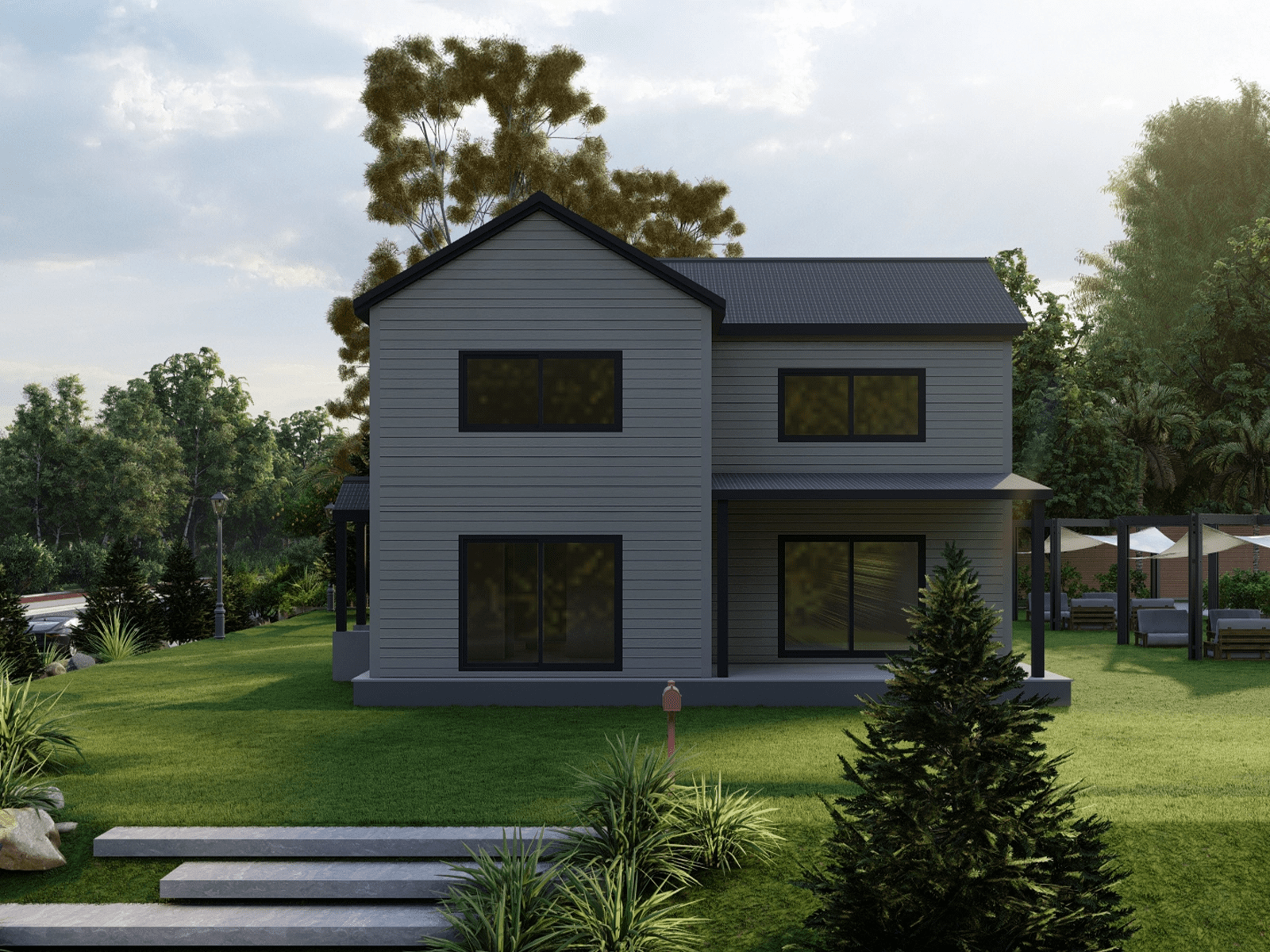 Nhà lắp ghép 2 tầng 100m2