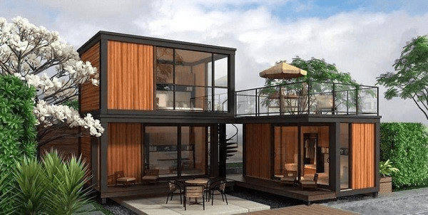 Mẫu lắp ghép nhà gác lửng 3 phòng ngủ đáp ứng nhu cầu sinh hoạt của gia đình đông người với không gian rộng rãi, bố trí hợp lý và thi công nhanh chóng