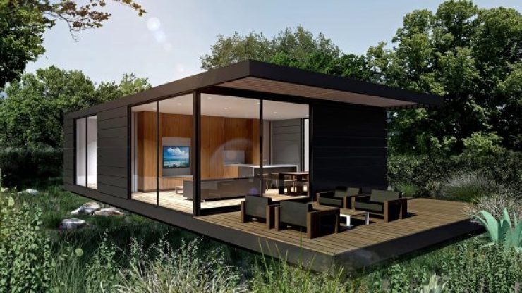 Mẫu nhà lắp ghép 50 triệu có sân ngoài trời hiện đại và gần gũi với thiên nhiên