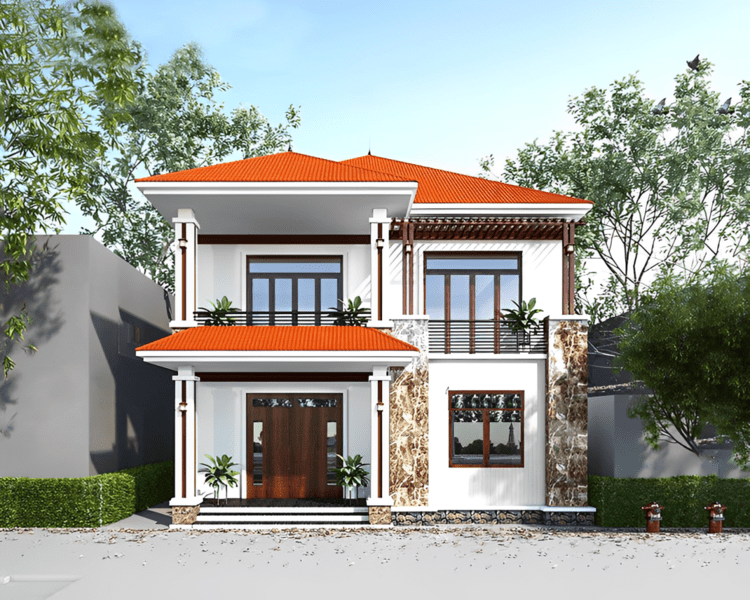 Nhà mái ngói đỏ nên sơn màu gì