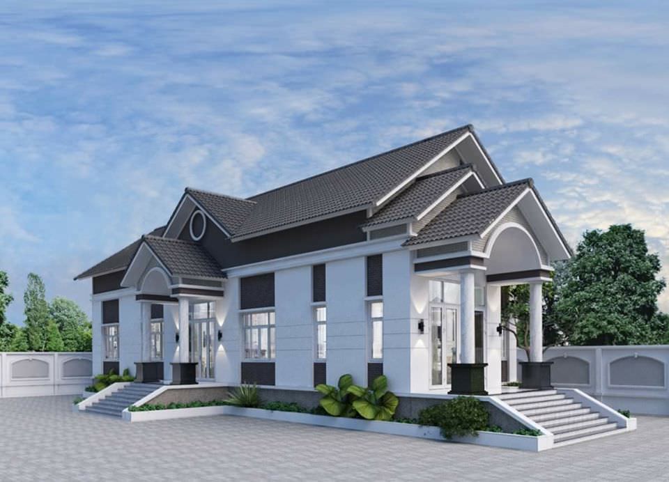Nhà mái Nhật 1 tầng sang trọng, hiện đại