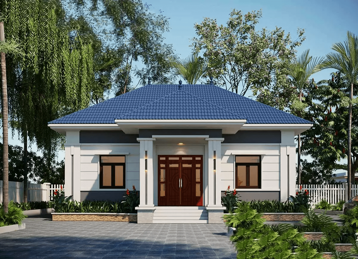 Mẫu nhà cấp 4 mái Nhật thịnh hành ở nông thôn