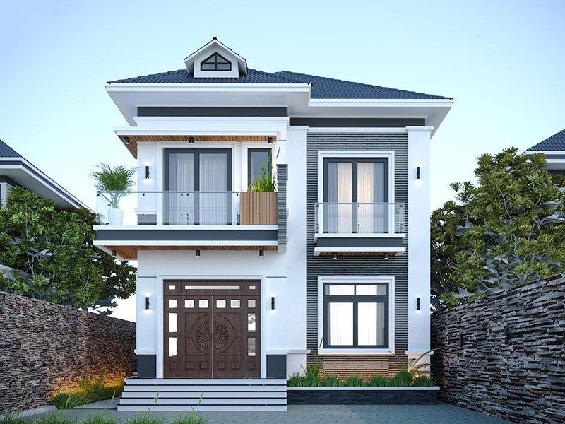Nhà mái Nhật 2 tầng hiện đại, tiện nghi