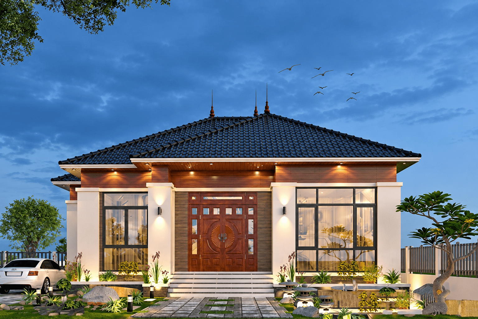 Nhà mái Nhật có tính thẩm mỹ cao nhưng yêu cầu xử lý kỹ kết cấu, giao mái và thoát nước