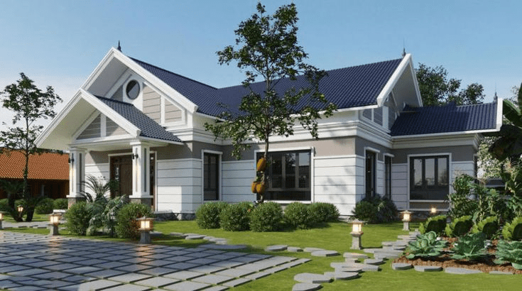 Mẫu biệt thự nhà vườn mái Thái 1 tầng kết hợp hài hòa giữa kiến trúc sang trọng và tiện nghi hiện đại