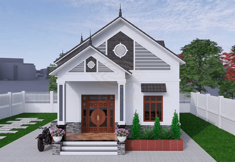 Mẫu nhà cấp 4 đẹp giá rẻ 100 triệu thiết kế mái Thái đơn giản dành cho diện tích đất nhỏ