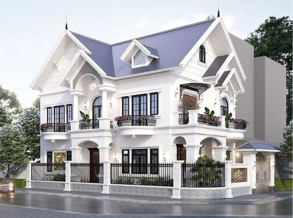 nhà mái thái 2 tầng biệt thự sang trọng 