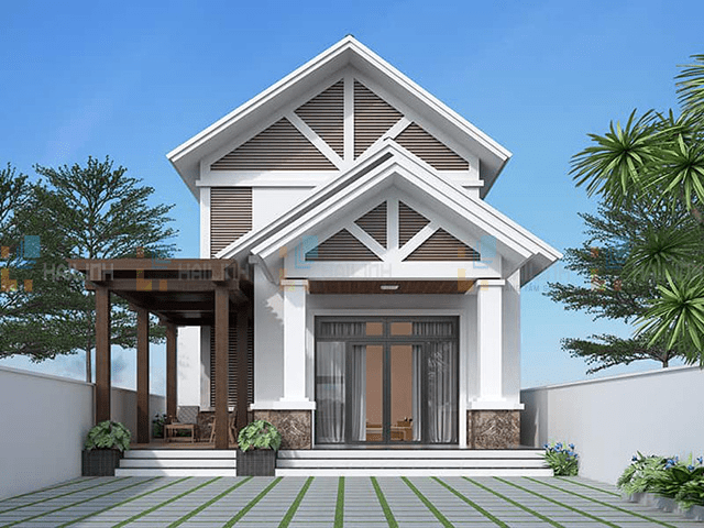 Mẫu nhà cấp 4 đẹp 5x20 mái Thái có gác lửng đơn giản và hiện đại