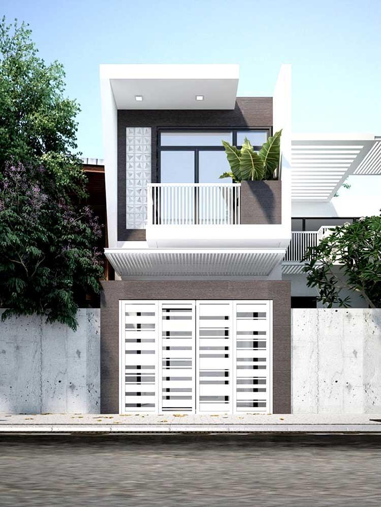 Mẫu nhà phố 2 tầng 4x10m đẹp mái bằng có tôn chống nóng KKNO412  Kakoi   Công ty thiết kế và thi công nhà ở đẹp