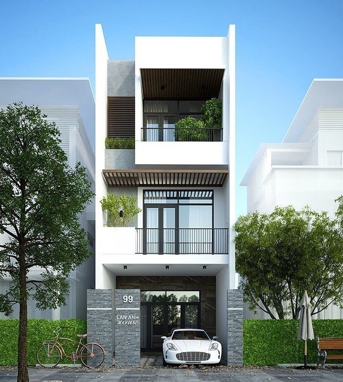 nhà ống 3 tầng 5m hiện đại, tiện nghi