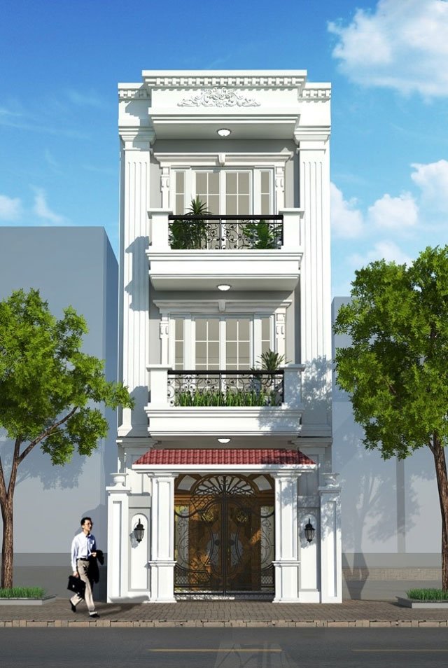 nhà ống đẹp 3 tầng 5m sang trọng 