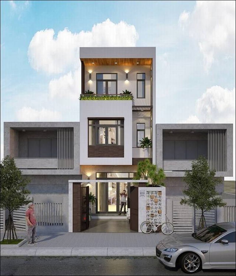 nhà ống đẹp 3 tầng 5m 5x15m tinh tế