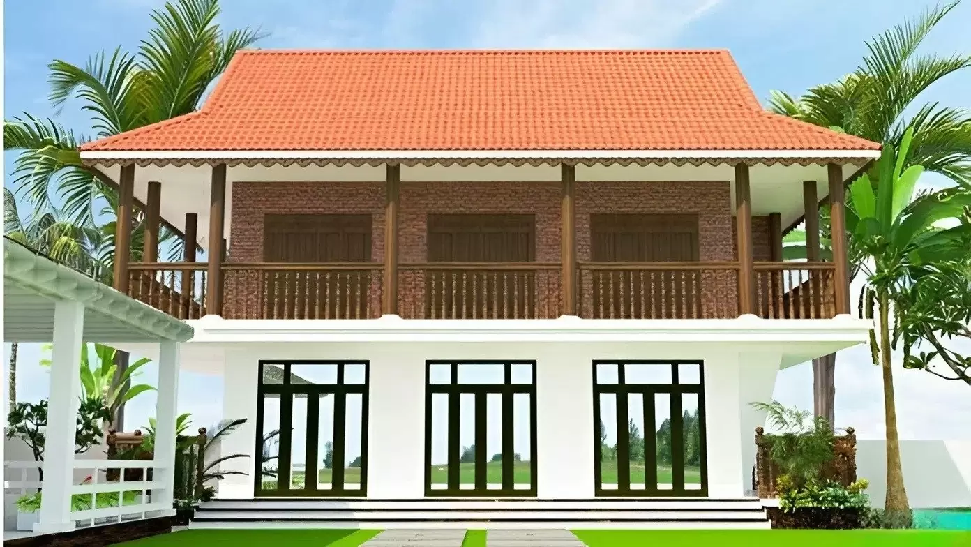 Mẫu thiết kế nhà sàn đóng bê tông hiện đại, ấn tượng