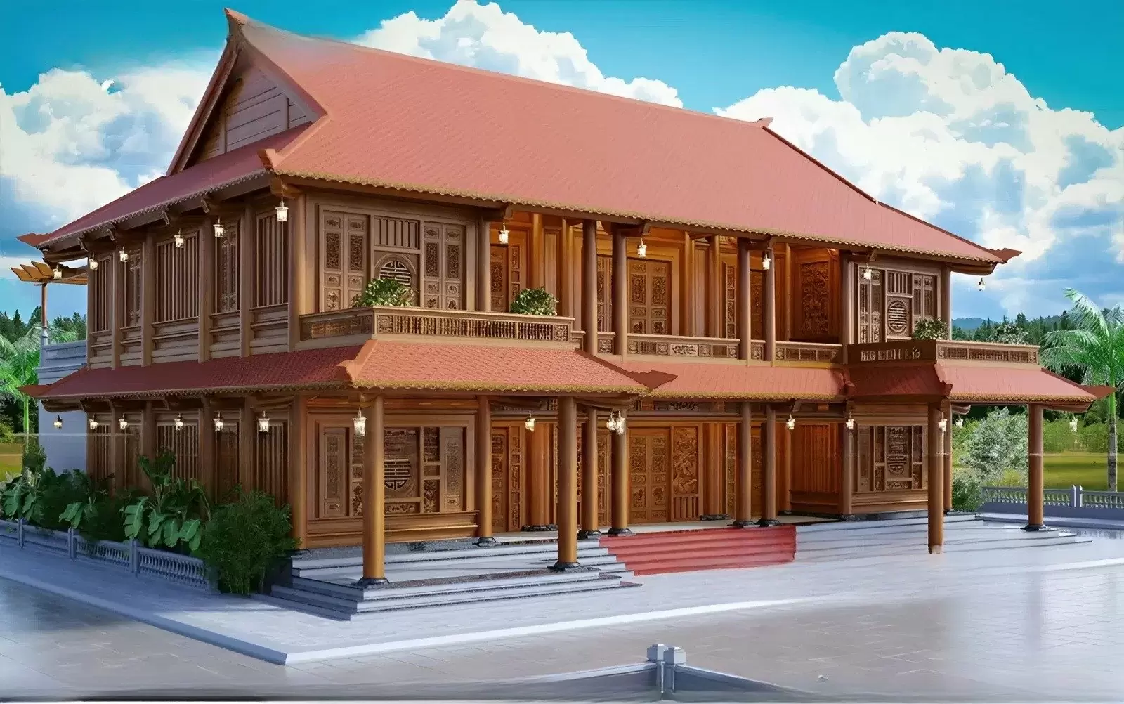 Mẫu nhà sàn gỗ đẹp, ấn tượng 