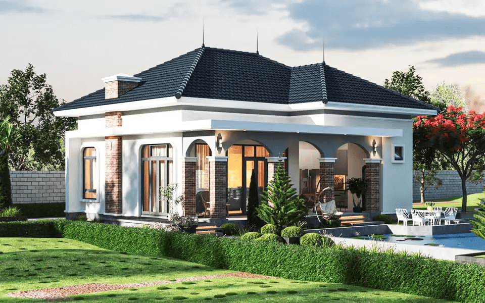 Mẫu nhà vườn cấp 4 3 phòng ngủ đầy đủ tiện nghi
