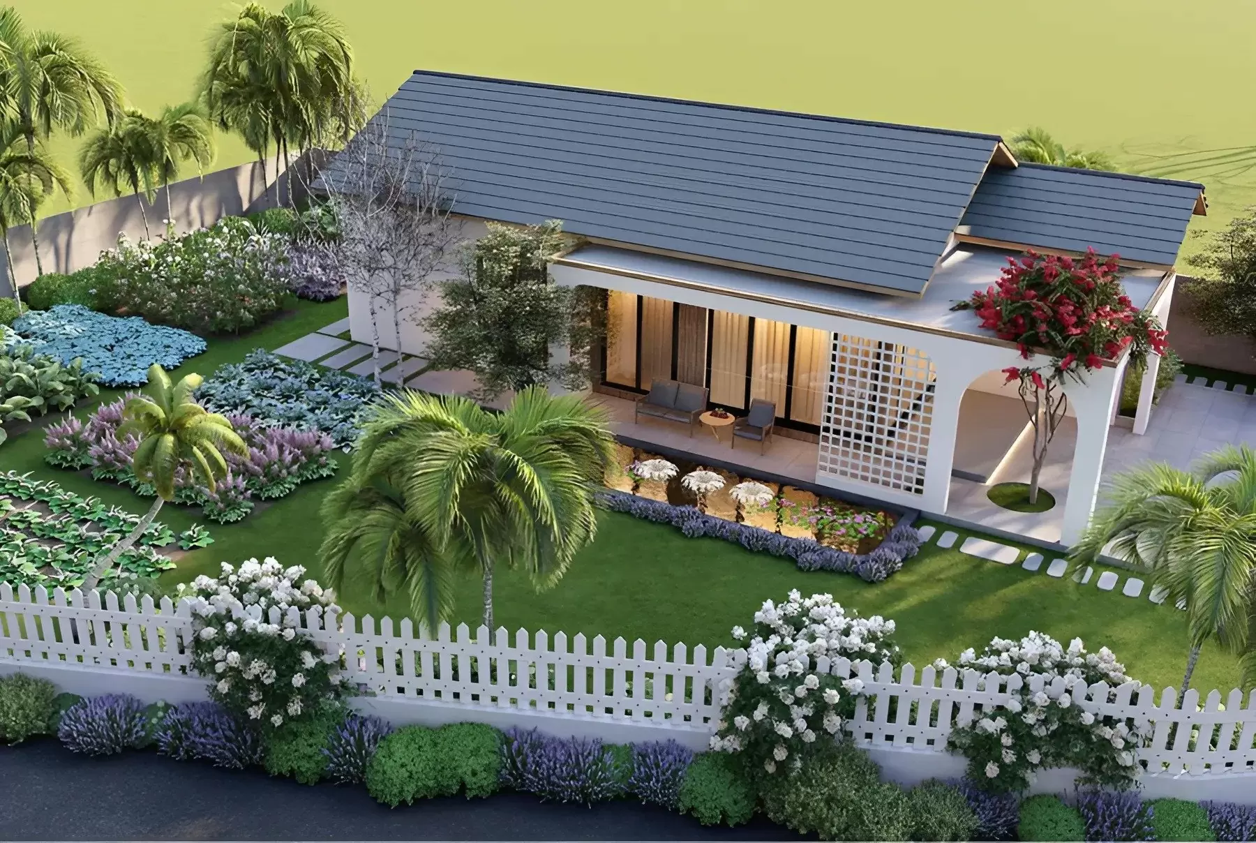 Mẫu nhà vườn cấp 4 đẹp, hiện đại, không nên bỏ qua