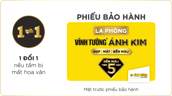 phiếu bảo hành la phông vĩnh tường ánh kim