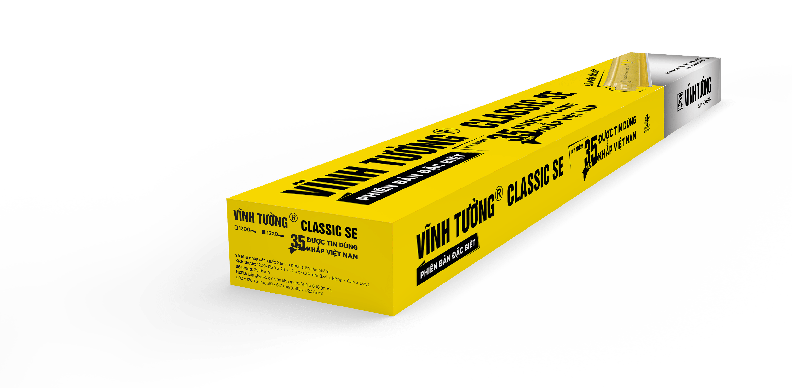 Hộp bao bì đóng gói của Khung trần nổi VĨNH TƯỜNG CLASSIC SE