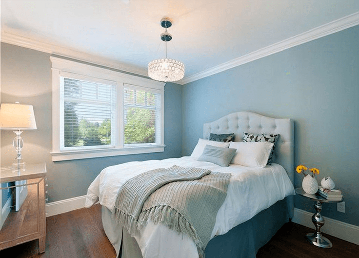 Mẫu phòng ngủ màu xanh pastel thanh lịch