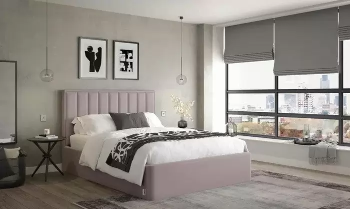 Mẫu phòng ngủ màu hồng - xám