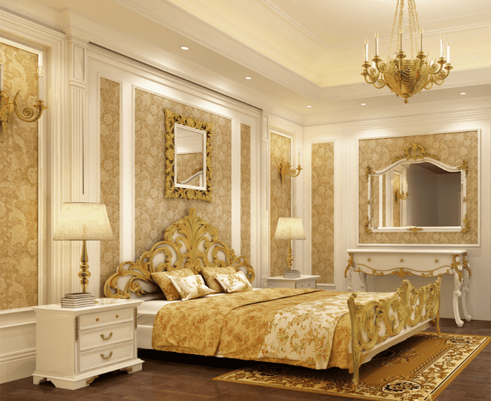 thiết kế phòng ngủ tân cổ điển phong cách hoàng gia