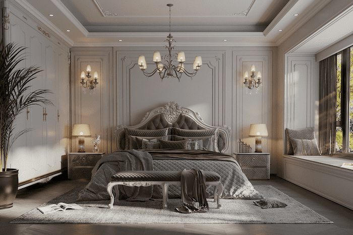 Mẫu phòng ngủ tân cổ điển đẹp, hơi hướng phong cách châu Âu