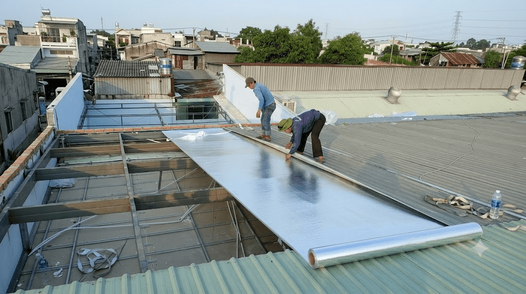 Tấm cách nhiệt là một loại vật liệu cách âm và tiêu âm, cách nhiệt được sử dụng để dán phía dưới mái tôn
